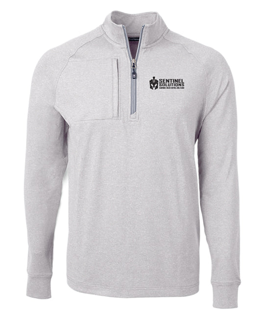Cutter & Buck Adapt Eco Knit Heather Mens Quarter Zip Pullover - MCK01086