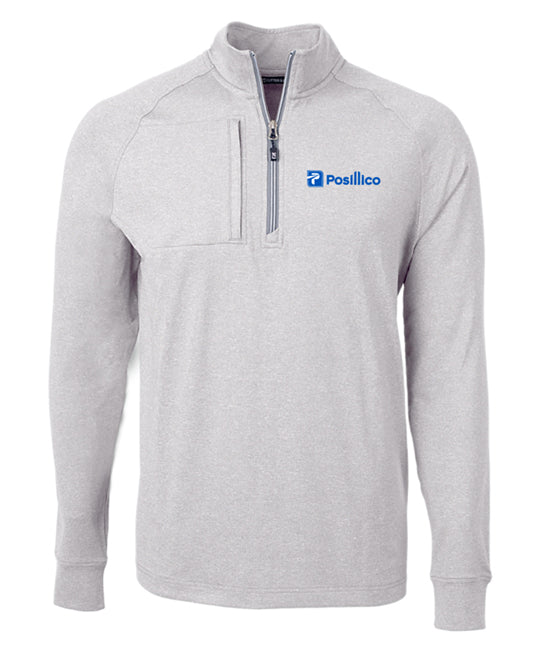 Cutter & Buck Adapt Eco Knit Heather Mens Quarter Zip Pullover - MCK01086