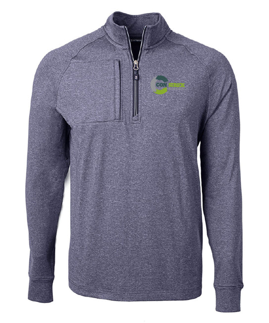 Cutter & Buck Adapt Eco Knit Heather Mens Quarter Zip Pullover - MCK01086