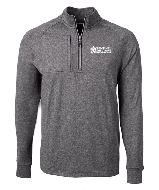 Cutter & Buck Adapt Eco Knit Heather Mens Quarter Zip Pullover - MCK01086