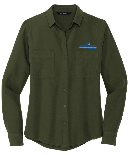 Mercer+Mettle™ Women's Stretch Crepe Long Sleeve Camp Blouse - MM2013