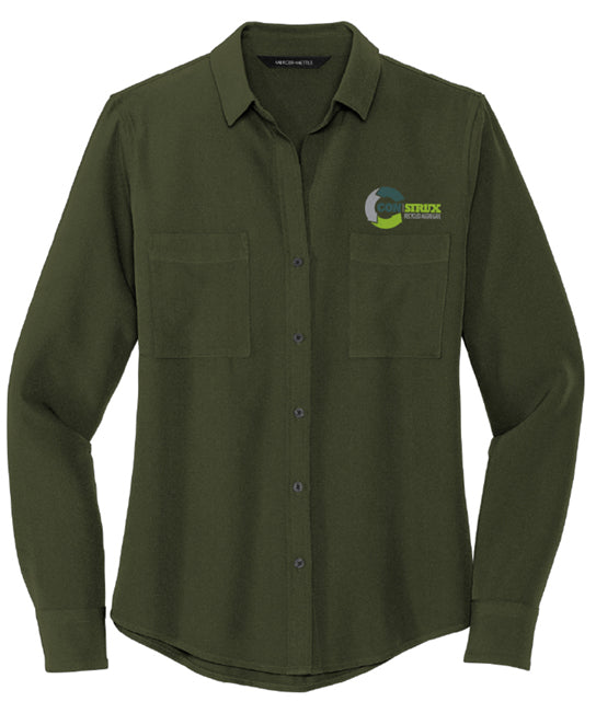 Mercer+Mettle™ Women's Stretch Crepe Long Sleeve Camp Blouse - MM2013