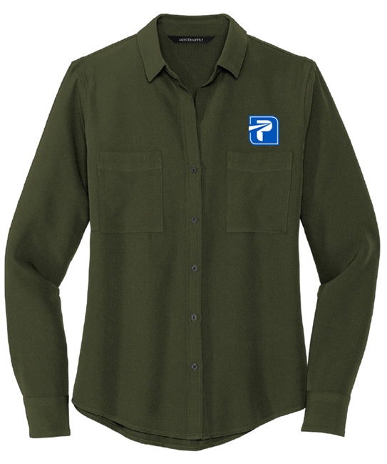 Mercer+Mettle™ Women's Stretch Crepe Long Sleeve Camp Blouse - MM2013