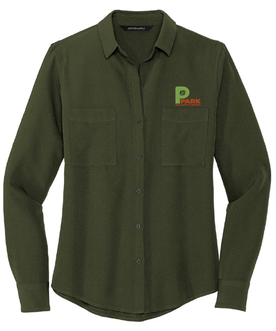Mercer+Mettle™ Women's Stretch Crepe Long Sleeve Camp Blouse - MM2013