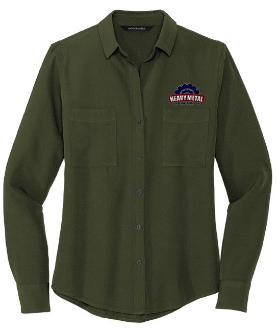 Mercer+Mettle™ Women's Stretch Crepe Long Sleeve Camp Blouse - MM2013