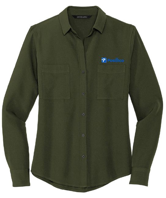 Mercer+Mettle™ Women's Stretch Crepe Long Sleeve Camp Blouse - MM2013