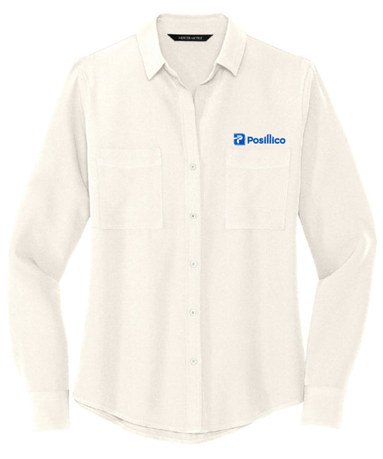 Mercer+Mettle™ Women's Stretch Crepe Long Sleeve Camp Blouse - MM2013