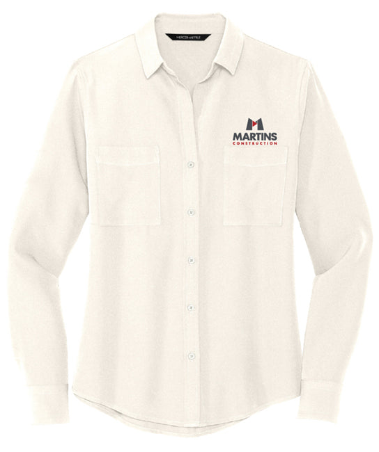 Mercer+Mettle™ Women's Stretch Crepe Long Sleeve Camp Blouse - MM2013