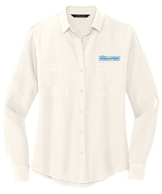 Mercer+Mettle™ Women's Stretch Crepe Long Sleeve Camp Blouse - MM2013