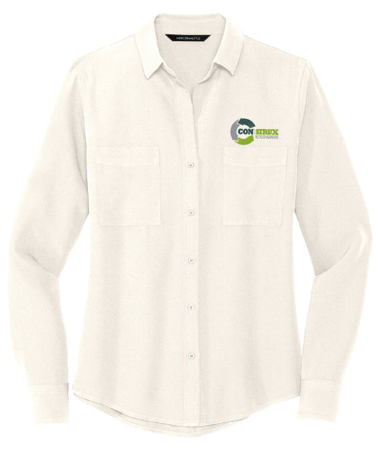 Mercer+Mettle™ Women's Stretch Crepe Long Sleeve Camp Blouse - MM2013