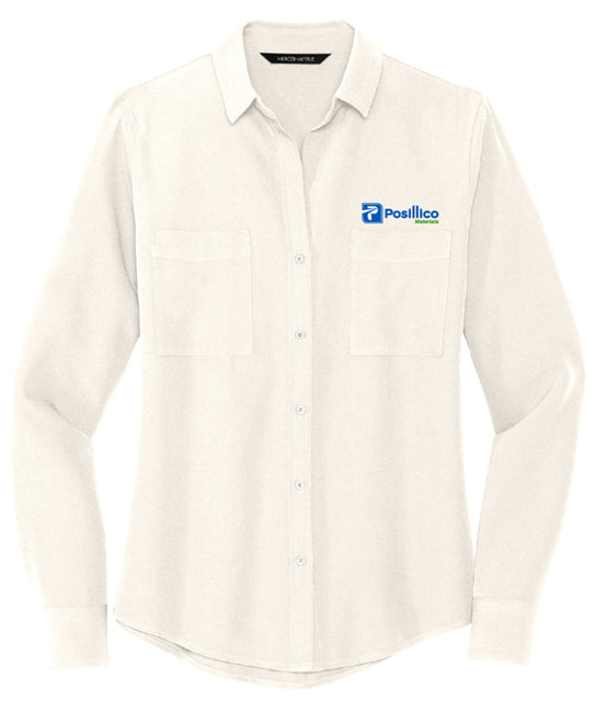 Mercer+Mettle™ Women's Stretch Crepe Long Sleeve Camp Blouse - MM2013