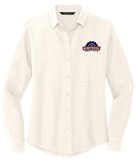 Mercer+Mettle™ Women's Stretch Crepe Long Sleeve Camp Blouse - MM2013