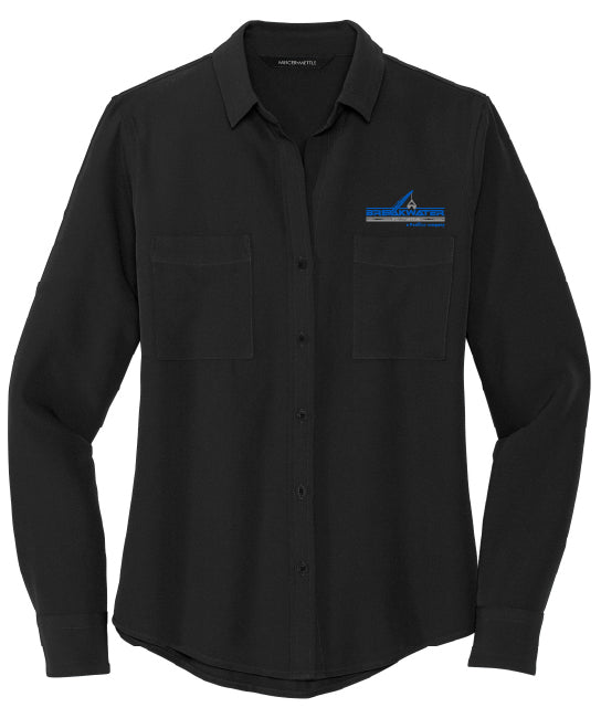 Mercer+Mettle™ Women's Stretch Crepe Long Sleeve Camp Blouse - MM2013