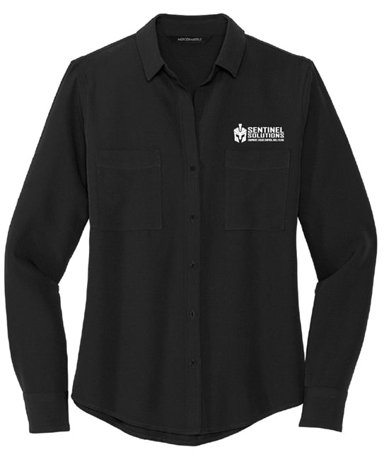 Mercer+Mettle™ Women's Stretch Crepe Long Sleeve Camp Blouse - MM2013