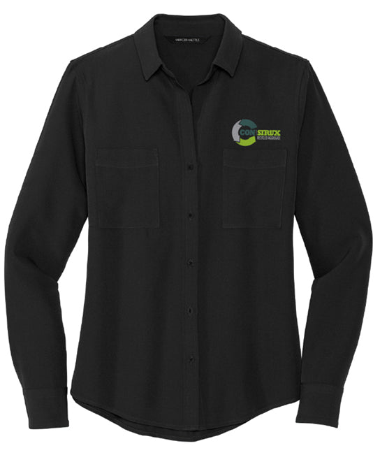 Mercer+Mettle™ Women's Stretch Crepe Long Sleeve Camp Blouse - MM2013