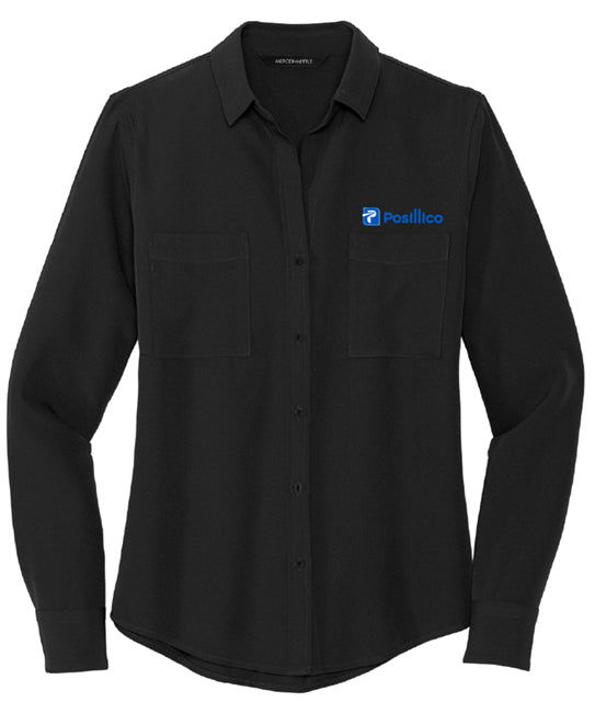 Mercer+Mettle™ Women's Stretch Crepe Long Sleeve Camp Blouse - MM2013