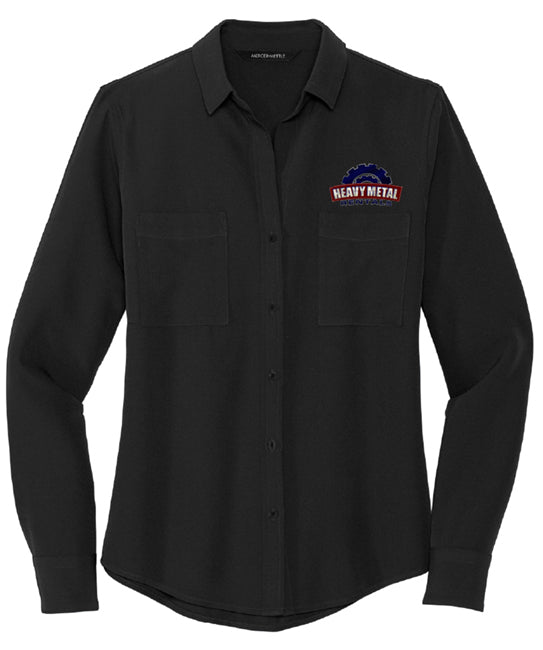 Mercer+Mettle™ Women's Stretch Crepe Long Sleeve Camp Blouse - MM2013
