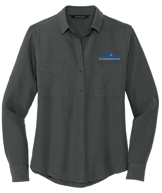 Mercer+Mettle™ Women's Stretch Crepe Long Sleeve Camp Blouse - MM2013