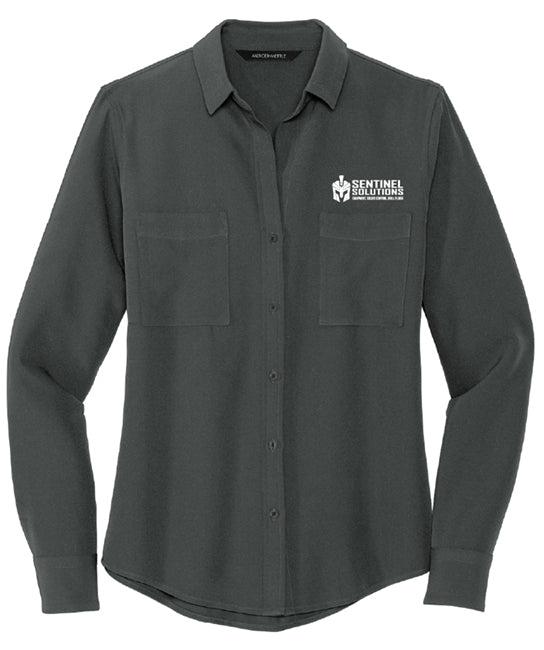 Mercer+Mettle™ Women's Stretch Crepe Long Sleeve Camp Blouse - MM2013