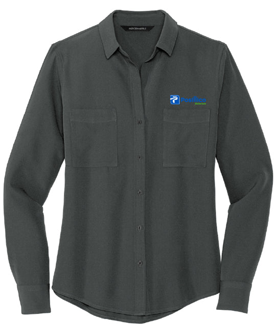 Mercer+Mettle™ Women's Stretch Crepe Long Sleeve Camp Blouse - MM2013
