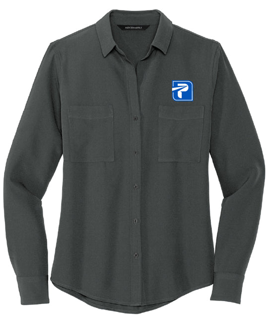 Mercer+Mettle™ Women's Stretch Crepe Long Sleeve Camp Blouse - MM2013