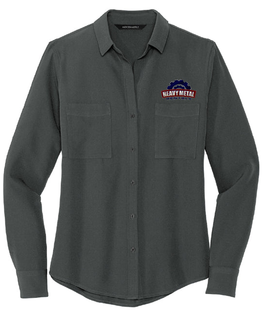 Mercer+Mettle™ Women's Stretch Crepe Long Sleeve Camp Blouse - MM2013