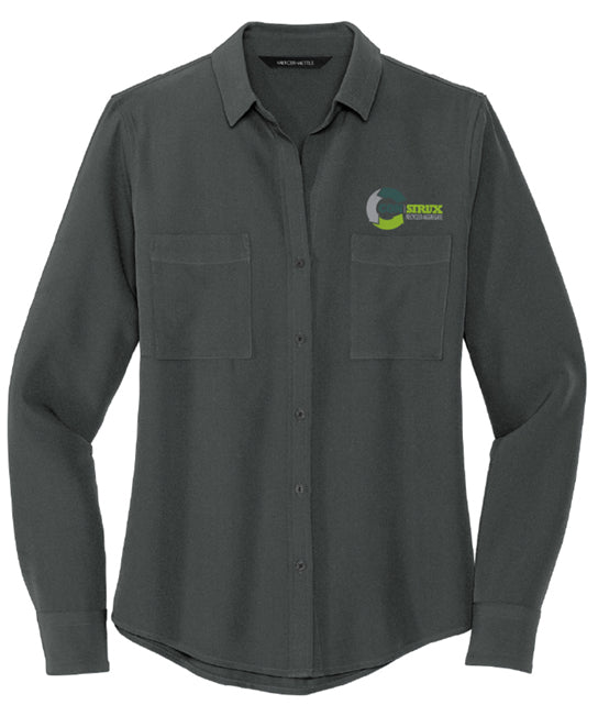 Mercer+Mettle™ Women's Stretch Crepe Long Sleeve Camp Blouse - MM2013