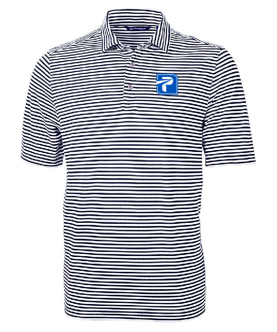 Cutter & Buck Virtue Eco Pique Stripe Recycled Mens Polo - MCK01168