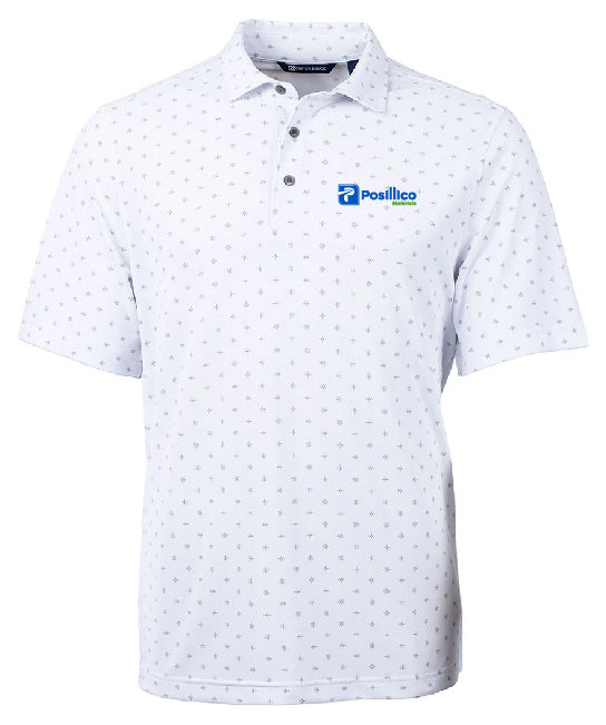 Cutter & Buck Virtue Eco Pique Tile Print Recycled Mens Polo - MCK01170