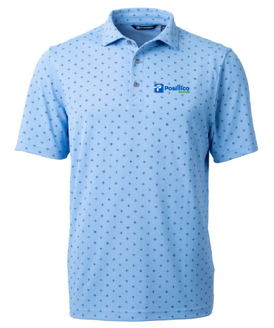 Cutter & Buck Virtue Eco Pique Tile Print Recycled Mens Polo - MCK01170