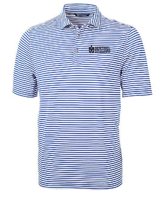 Cutter & Buck Virtue Eco Pique Stripe Recycled Mens Polo - MCK01168
