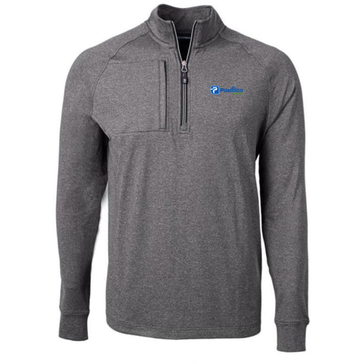 Cutter & Buck Adapt Eco Knit Heather Mens Quarter Zip Pullover - MCK01086
