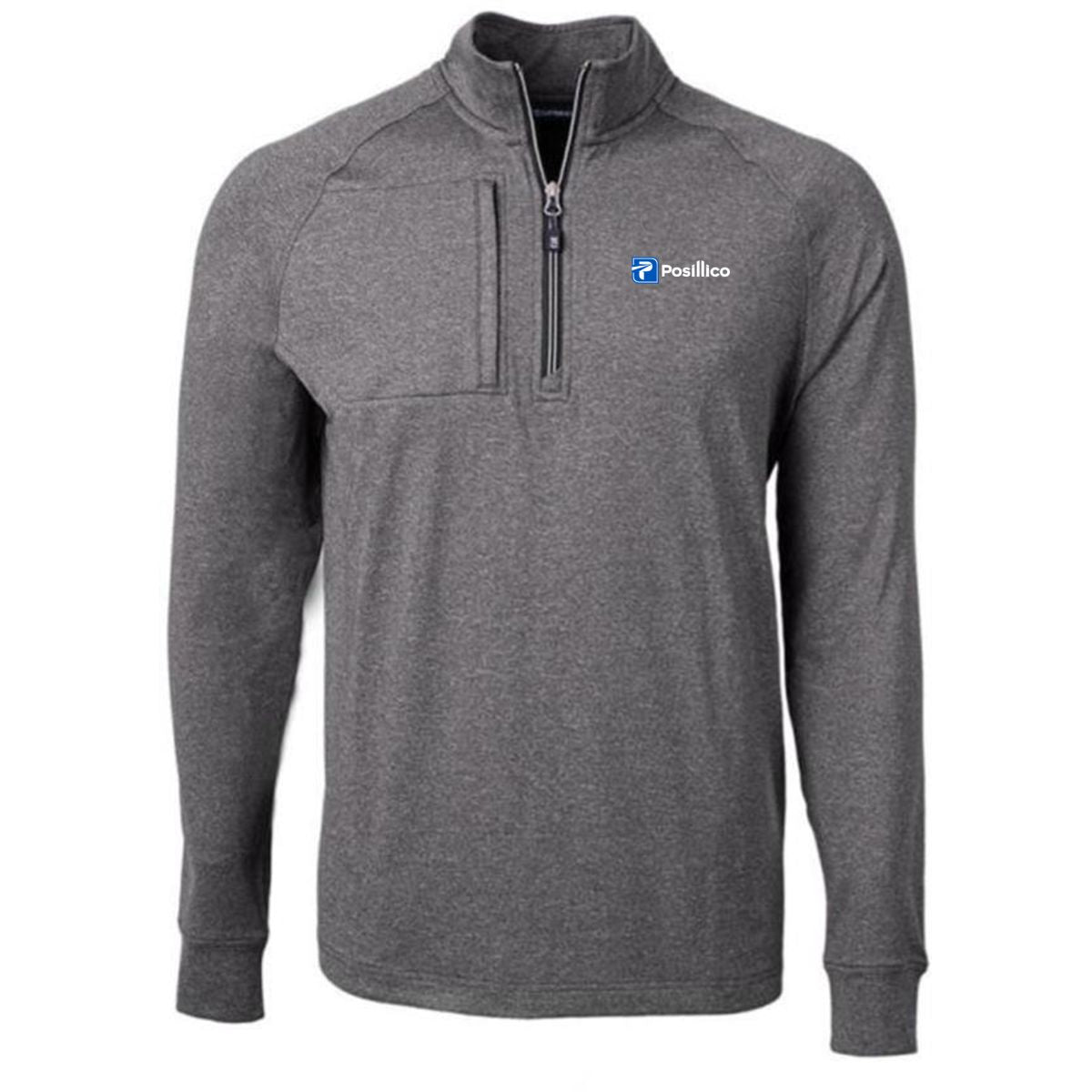 Cutter & Buck Adapt Eco Knit Heather Mens Quarter Zip Pullover - MCK01086