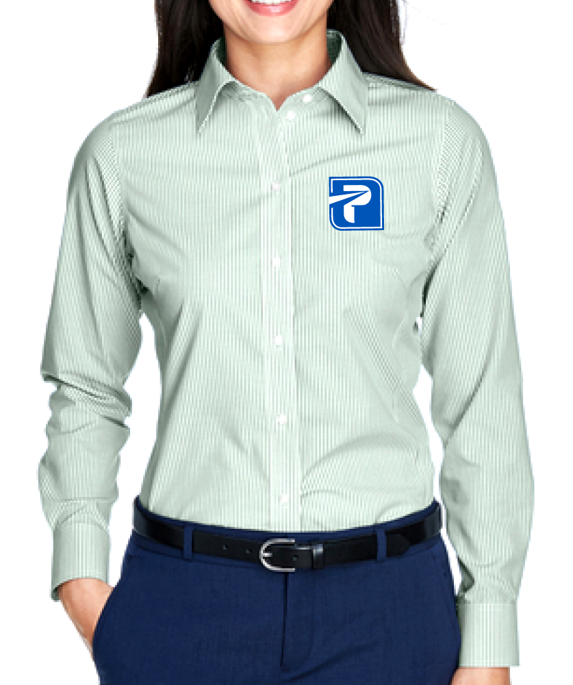 Devon & Jones Ladies' Crown Woven Collection Banker Stripe - D645W