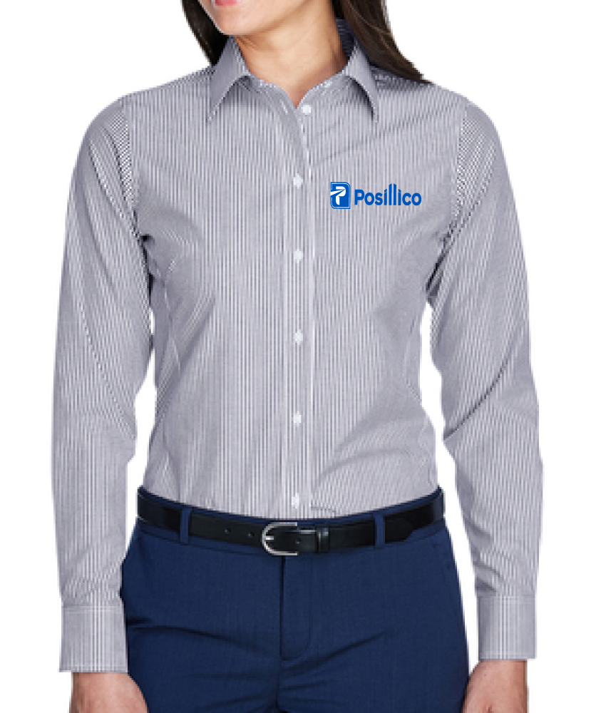 Devon & Jones Ladies' Crown Woven Collection Banker Stripe - D645W