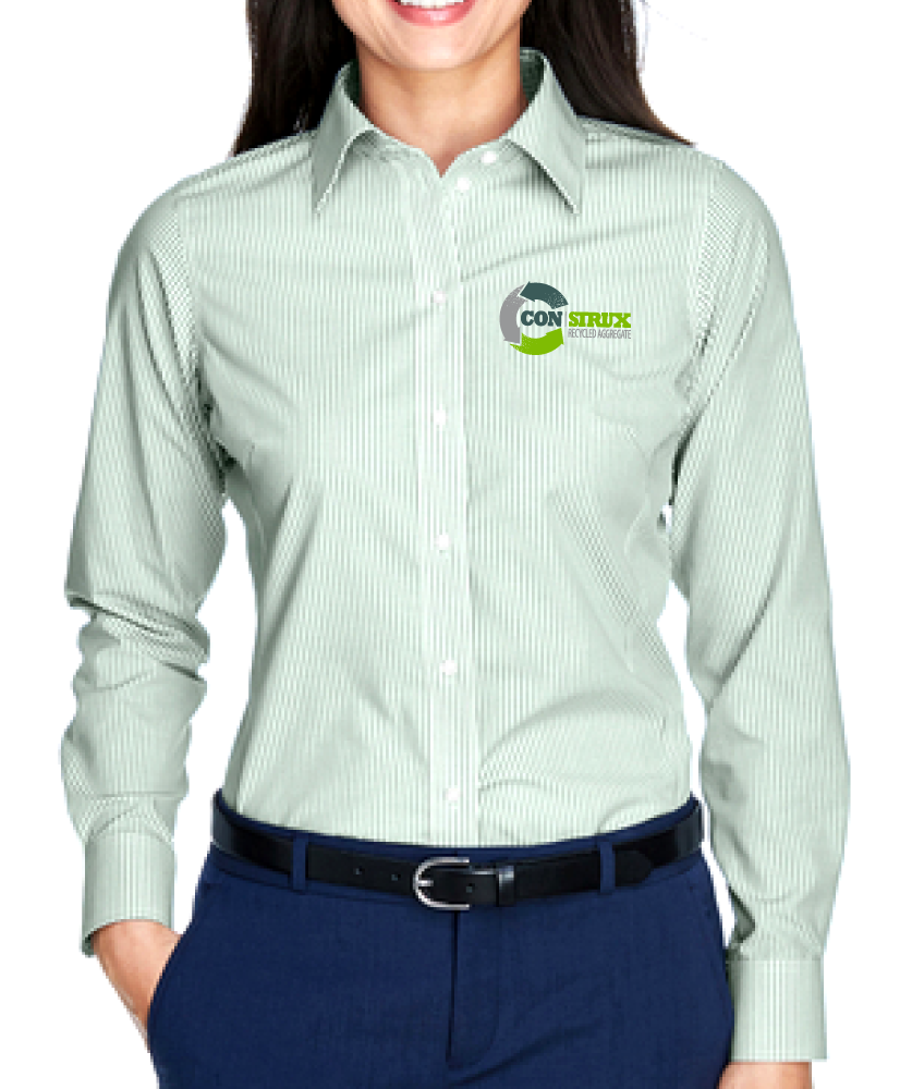 Devon & Jones Ladies' Crown Woven Collection Banker Stripe - D645W