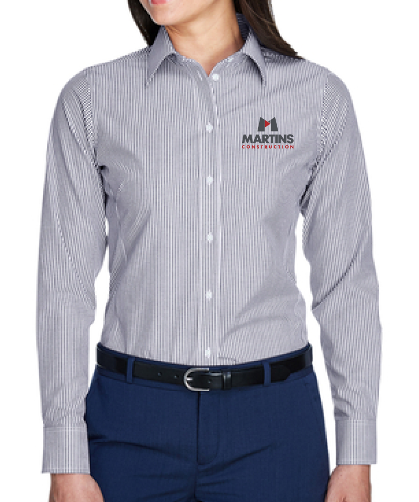 Devon & Jones Ladies' Crown Woven Collection Banker Stripe - D645W