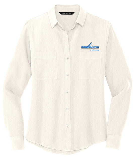 Mercer+Mettle™ Women's Stretch Crepe Long Sleeve Camp Blouse - MM2013