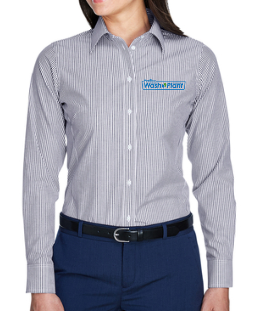 Devon & Jones Ladies' Crown Woven Collection Banker Stripe - D645W
